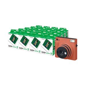 「インスタントカメラinstax™“チェキ”スクエアセット」instax™ スクエアフォーマットフィルム 2パック×20（合計400枚撮影可能）インスタントカメラ“チェキ”「instax SQUARE SQ1™ Terracotta Orange」×1 