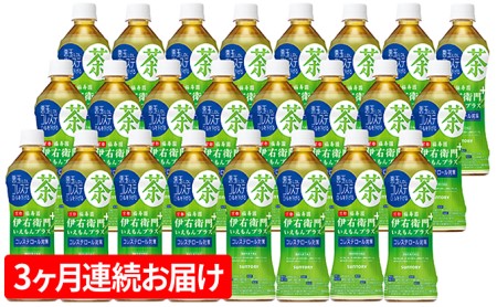 【3ヶ月定期便】サントリー伊右衛門 プラスコレステロール500ml×24本