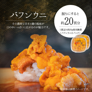 【2026年夏発送】塩水ウニ【バフンウニ＆ムラサキウニ】各100g×2パック 北海道余市町産 塩水ウニ発祥の地 高級ウニ 高級雲丹 ムラサキウニ 白ウニ バフンウニ 赤うに 目利き 北海道産ウニ 余市産ウニ 雲丹 うに 塩水うに _Y037-0343