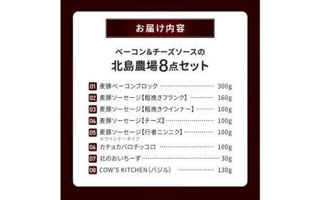 北島農場のブロックベーコン ＆ ナチュラルチーズなど料理にも使える8点セット_Y081-0014