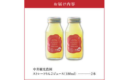 中井観光農園ストレートりんごジュース2本セット_Y037-0332