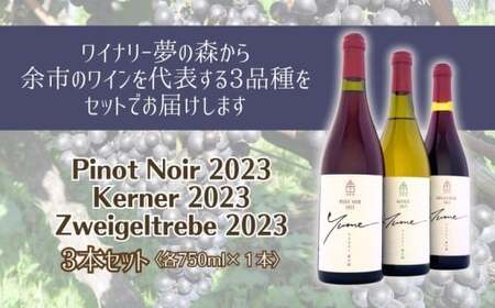 【数量限定】余市「ワイナリー夢の森」ワイン3本セット_Y034-0112