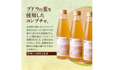 北海道TEAコンブチャ ブドウリーフ発酵 炭酸ドリンク 健康志向 甘さ控えめ_Y037-0348