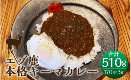 エゾ鹿 本格 キーマカレー 170g×3食 合計510g ジビエ