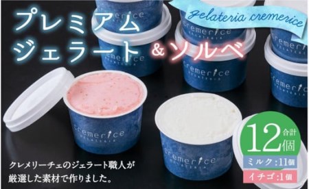クレメリーチェのジェラート職人が厳選した素材で作るプレミアムジェラート&ソルベ12個セット
