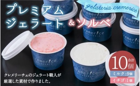 クレメリーチェのジェラート職人が厳選した素材で作るプレミアムジェラート&ソルベ10個セット