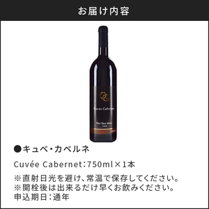 余市町の味わいを堪能する キュベ･カベルネ 赤ワイン 750ml 6ヵ月新樽熟成 オチガビワイナリー 余市町 北海道 ワイン用ぶどう100%使用 お祝い 語らいのお供 重口 晩酌 お取り寄せ お酒 ワイン _Y012-0104