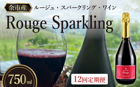 【OcciGabi Winery】オチガビ・【全12回定期】リピーター続出！ルージュ・スパークリング・ワイン毎月お届け 【余市のワイン】 赤ワイン スパークリングワイン 余市のワイン 北海道のワイン 日本のワイン 定期便 _Y012-0091