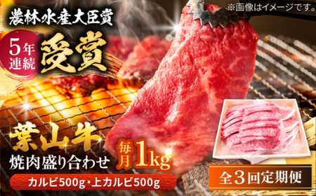 【全3回定期便】 葉山牛 上カルビ500gカルビ500g／ カルビ 上カルビ[ASAP053]