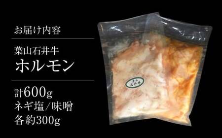 【年内発送】葉山石井牛ホルモン味噌味、ネギ塩味 各300g  ／ ホルモン [ASCD013]