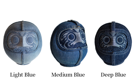 DENIM DARUMA "4" だるま 達磨 インテリア 置物 お祝い 縁起物 伝統 手作り おしゃれ デニム オリジナル オブジェ ギフト 贈り物 寒川町 神奈川 Deep Blue