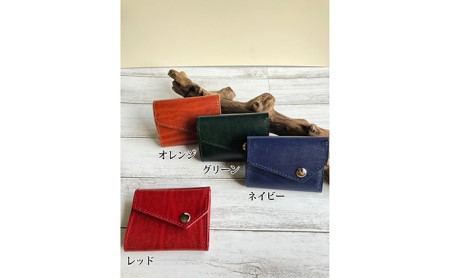 ルガトショルダー（本革）のミニ財布　 ファッション小物  オレンジ