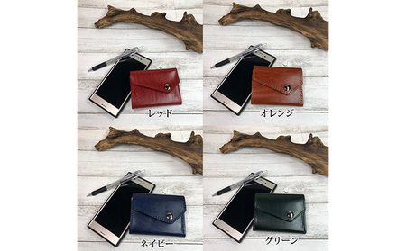ルガトショルダー(本革)のミニ財布 ファッション小物 ネイビー