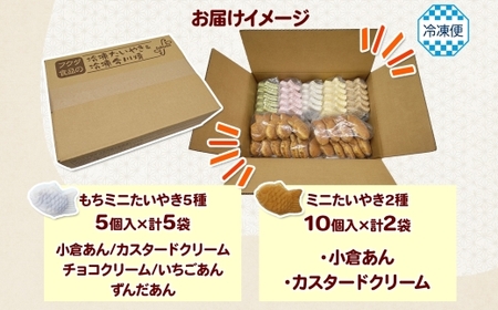 たい焼き 冷凍 ミニたいやき セット 7種 計45個入り 寒川町 フクダ食品 たいやき たい焼き 白いたい焼き ミニたい焼き 和菓子 小倉あん カスタード チョコ いちご ずんだ 子供 高齢者 おやつ パーティー 送料無料 神奈川県