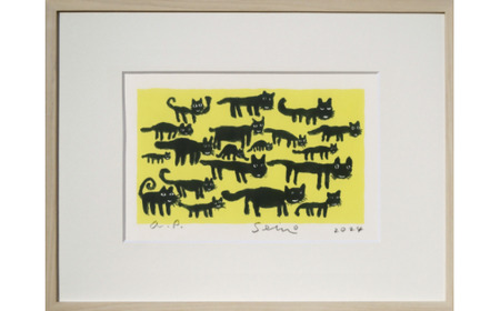 【著名アーティストシルクスクリーン版画作品】田島征三「ネコまみれ」