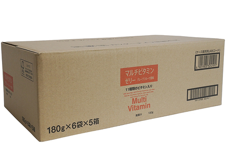 【定期便6ヶ月】Justice エネルギーマルチビタミンゼリーグレープフルーツ風味180g×30袋入り【 ゼリー飲料 ビタミン 栄養 非常食 防災 グレープフルーツ 神奈川県 山北町 】