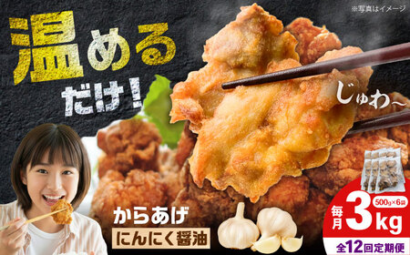 【全12回定期便】からあげ ニンニク醤油味　3kg　計36kg【から太郎】[BDBC002-9]