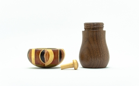 ≪箱根寄木細工≫きのこ七味入れ［工芸品工芸品工芸品工芸品工芸品］