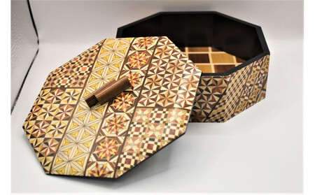 箱根寄木細工　菓子器［工芸品工芸品］