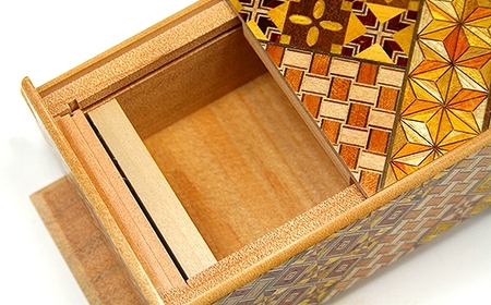 秘密箱２１回仕掛け ４寸 小寄木［工芸品工芸品］