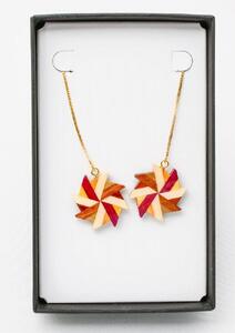 箱根寄木細工　風車　チェーンピアス［ピアス］