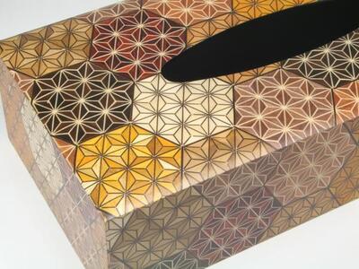 ティッシュボックス（亀甲）［工芸品工芸品］