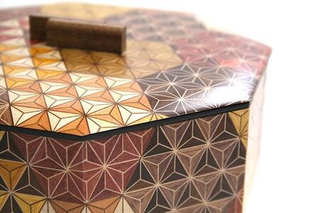 寄木細工 八角菓子器 亀甲［工芸品工芸品］