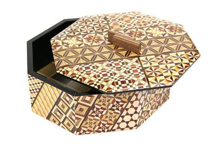 箱根寄木細工 角盛器 市松 箱根寄木細工 角盛器 市松