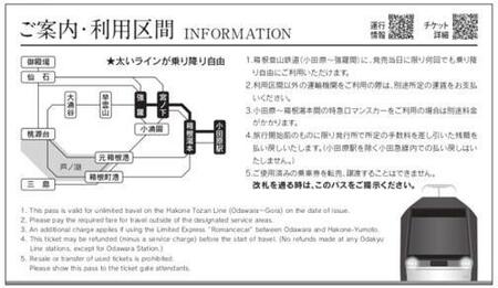 箱根登山電車1日乗車券「のんびりきっぷ」小人［乗車券］