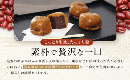 湯河原温泉 一福堂　自家製温泉まんじゅう　20個 | 湯河原町 温泉饅頭 職人の手作り 和菓子 お土産 しっとり あんこ 餡子