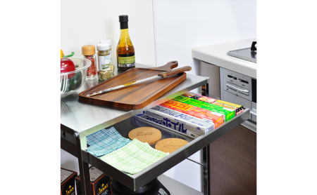 ステンレス作業台ワゴン引き出し付 幅50 雑貨 キッチン雑貨 キッチングッズ 調理台 キッチンワゴン キャスター付 調理スペース