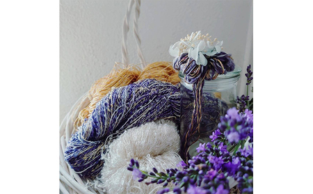 新潟産ラベンダー精油×新潟産絹糸のアロマブローチセット-伝統の織物文化にふれて-