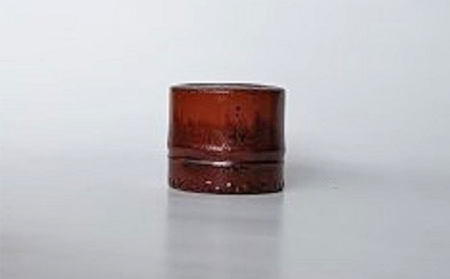 新潟特産竹塗　ペーパーウェイト丸型 民芸品 工芸品 伝統技術 飾り  赤