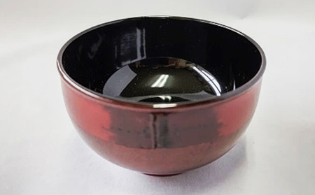 新潟特産竹塗　お椀　Φ12cm 民芸品 工芸品 伝統技術 食器 汁椀  朱塗り