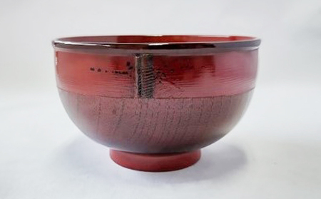 新潟特産竹塗　お椀　Φ12cm 民芸品 工芸品 伝統技術 食器 汁椀  朱塗り
