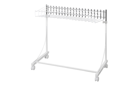 高さ伸縮スラックスハンガー（スイング式）20本掛 白 スラックスハンガー ラック パンツラック 洗濯物 ズボンハンガー 収納 雑貨 日用品 新潟 
