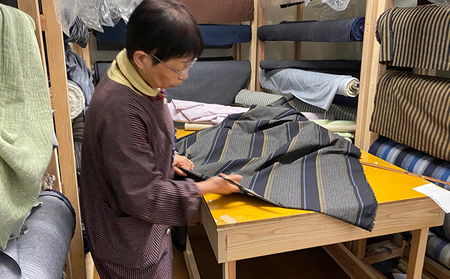 亀田縞　紳士用作務衣M.L.LL ファッション  LLサイズ