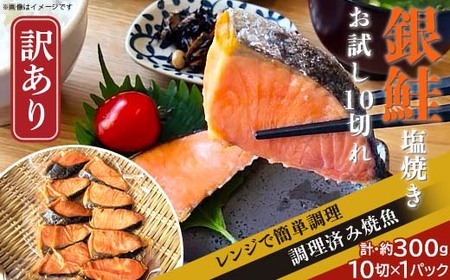 H7-C5【訳あり】レンジで簡単調理 銀鮭塩焼き お試し10切