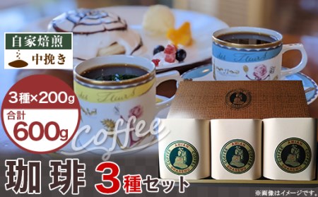 47-15自家焙煎コーヒー（中挽き）　３種セット