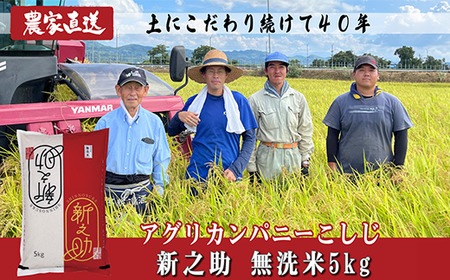 J8-5MS051新潟県長岡産　新之助　無洗米5kg