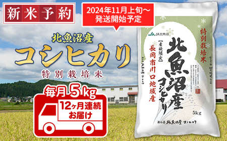 AT05-Z【12ヶ月連続お届け】北魚沼産コシヒカリ特別栽培米5kg（長岡川口地域）