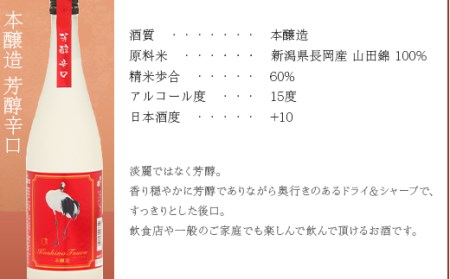 95-B3A越の鶴 プレミアム純米吟醸、プレミアム純米、本醸造 芳醇辛口 720ml×3本セット【越銘醸】