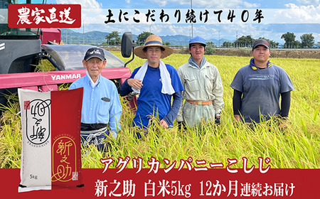 J8-4S05Z【12ヶ月連続お届け】新潟県長岡産 新之助 5kg