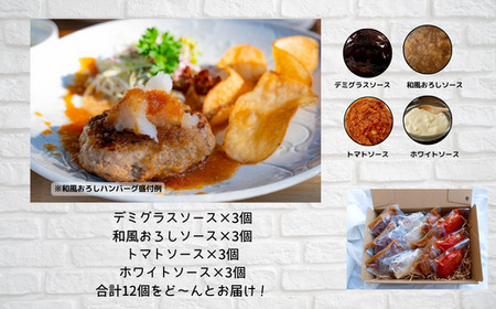 76-96湯せんで簡単!煮込みハンバーグ食べ比べセット 4種2kg以上(170g×12個)