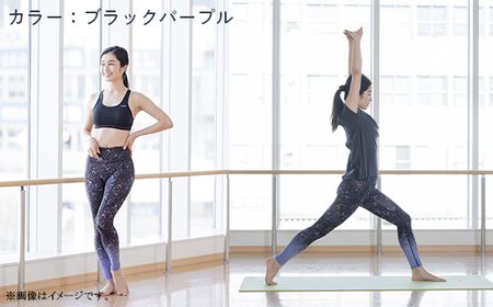 I4-56GA【カラー：ブラックパープル サイズ：L】A.A.TH for femtech/サニタリーロングタイツ（プリント）（品番：AAP85FP1）