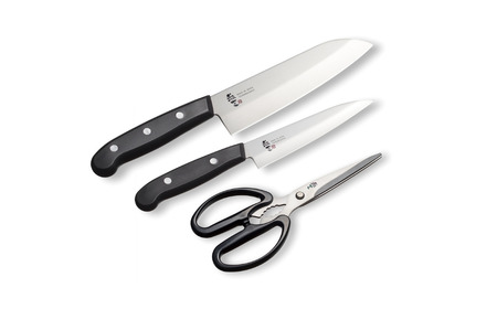 ステンレス包丁&キッチンハサミ3点セットA 三徳包丁 キッチンハサミ