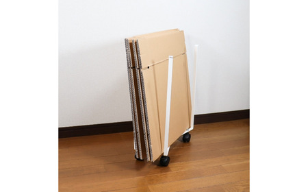 [キープロダクション] 折りたためるキャスター付きゴミ袋ホルダー ホワイト 折りたたみ式 ダストボックス ゴミ袋スタンド 燕三条製【012S086】