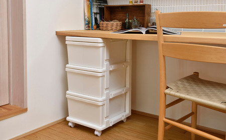 シーズユニット3段 WHホワイト 収納チェスト 幅35 奥行42 高さ63.3 リビングチェスト キャスター付き スリム ラック 一人暮らし 新生活 [JEJアステージ]