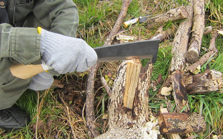 両刃ハシ鉈 鋼付 150mm アウトドア・キャンプ・山歩きに【019S071】