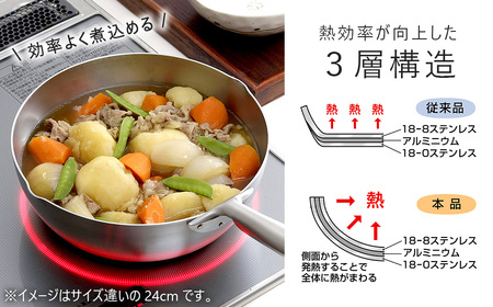 [KOGU] 深型フライパン20cm ガス火・IH対応 食洗機可 キッチン用品 燕三条製 下村企販 新生活 【011S184】